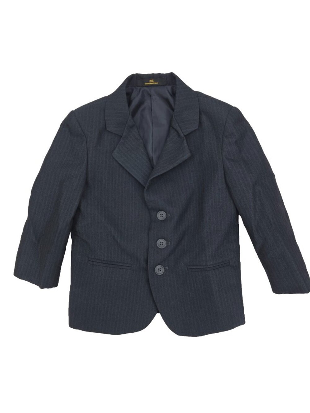 Van Heusen Suit Jacket Toddler Boys 4T Navy Blue Pinstriped 3 Buttons Formal